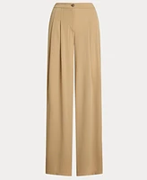 Lauren Ralph Women's Pleated Stretch Jersey Wide-Leg Pants