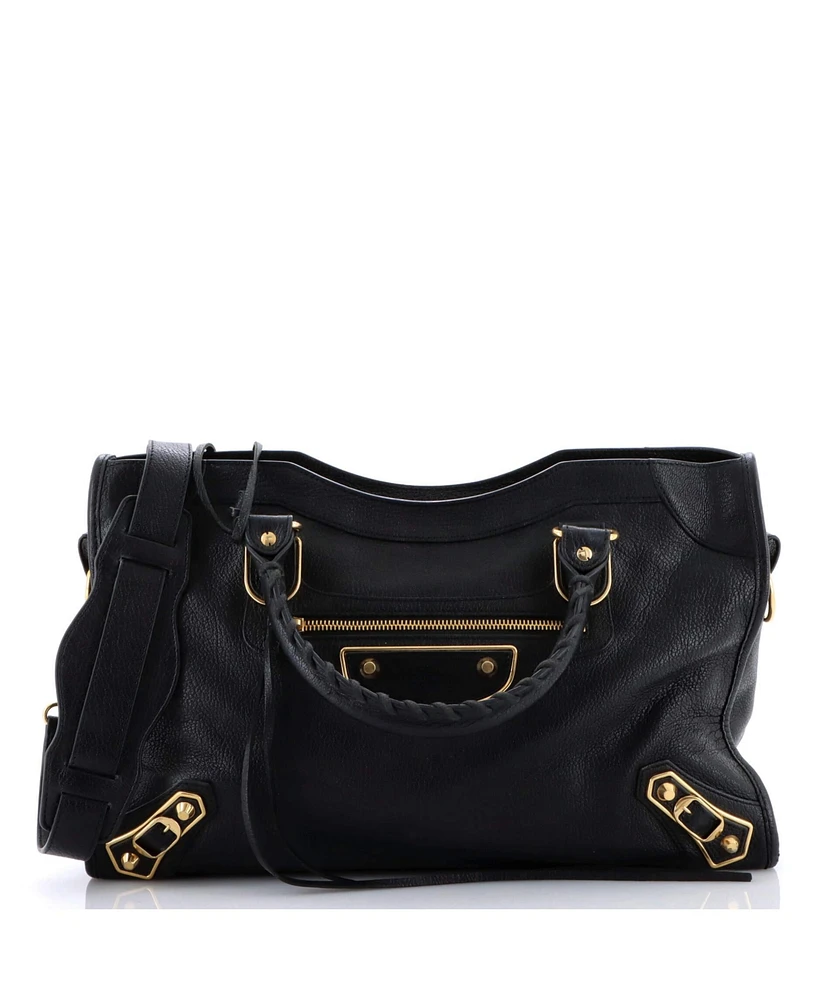 Pre-Owned Balenciaga Medium City Classic Metallic Edge Bag Leather