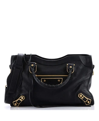 Pre-Owned Balenciaga Medium City Classic Metallic Edge Bag Leather
