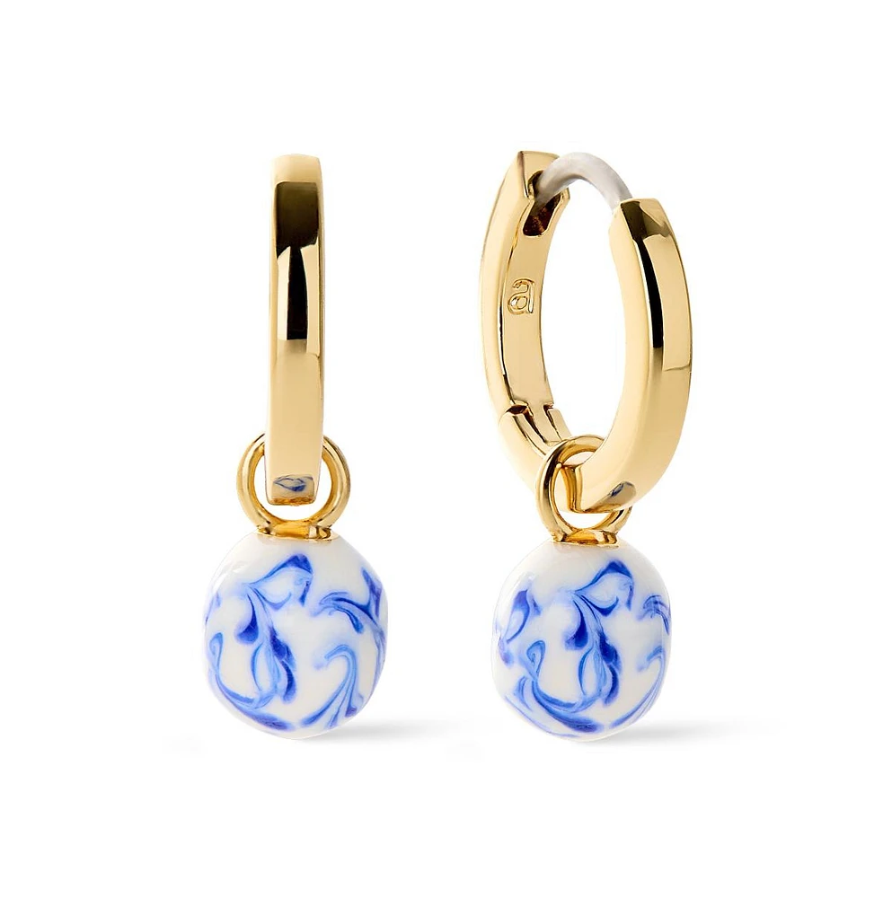 Ana Luisa - Gold Drop Earrings - Lainey Marble Blue