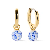 Ana Luisa - Gold Drop Earrings - Lainey Marble Blue