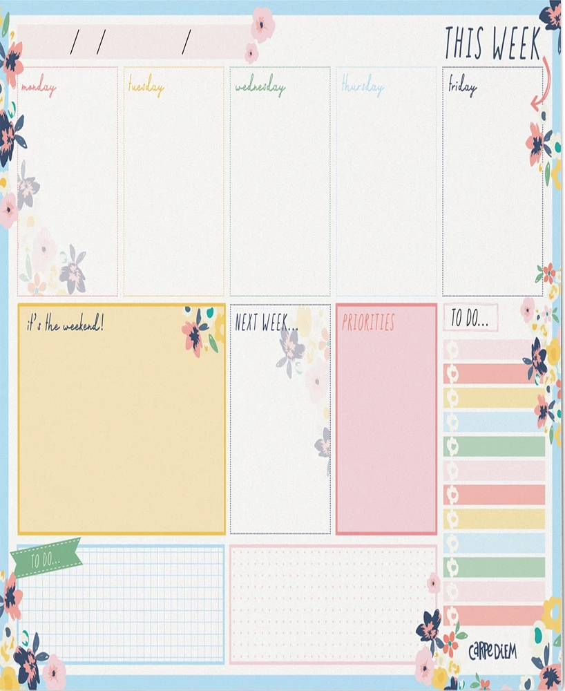 Pukka Pads Weekly Ditzy Floral Planner Pad, Pack 6