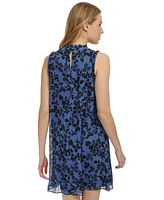Tommy Hilfiger Women's Printed Ruffle-Trim Shift Dress