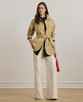 Lauren Ralph Women's Linen-Blend Twill Wide-Leg Pants