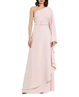 Mac Duggal Women's Crepe One Sleeve Belted Kaftan Dress