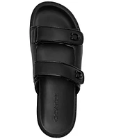Coach Women's Sculpted C Quilted Washed Denim Double Band Sandals