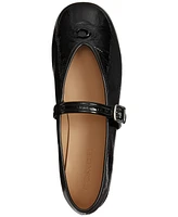 Coach Women's Sculpted C Crinkle Patent Leather Soft Mary Jane Flats