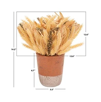 Faux 14 Inch Wheat Eat Potted Arrangement