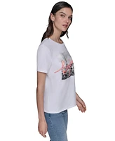 Karl Lagerfeld Paris Women's Bonjour Graphic T-Shirt
