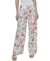 Karl Lagerfeld Paris Women's Printed Pull-On Pants