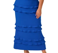 Adrianna by Papell Plus Ruffled Sleeveless Midi Dress