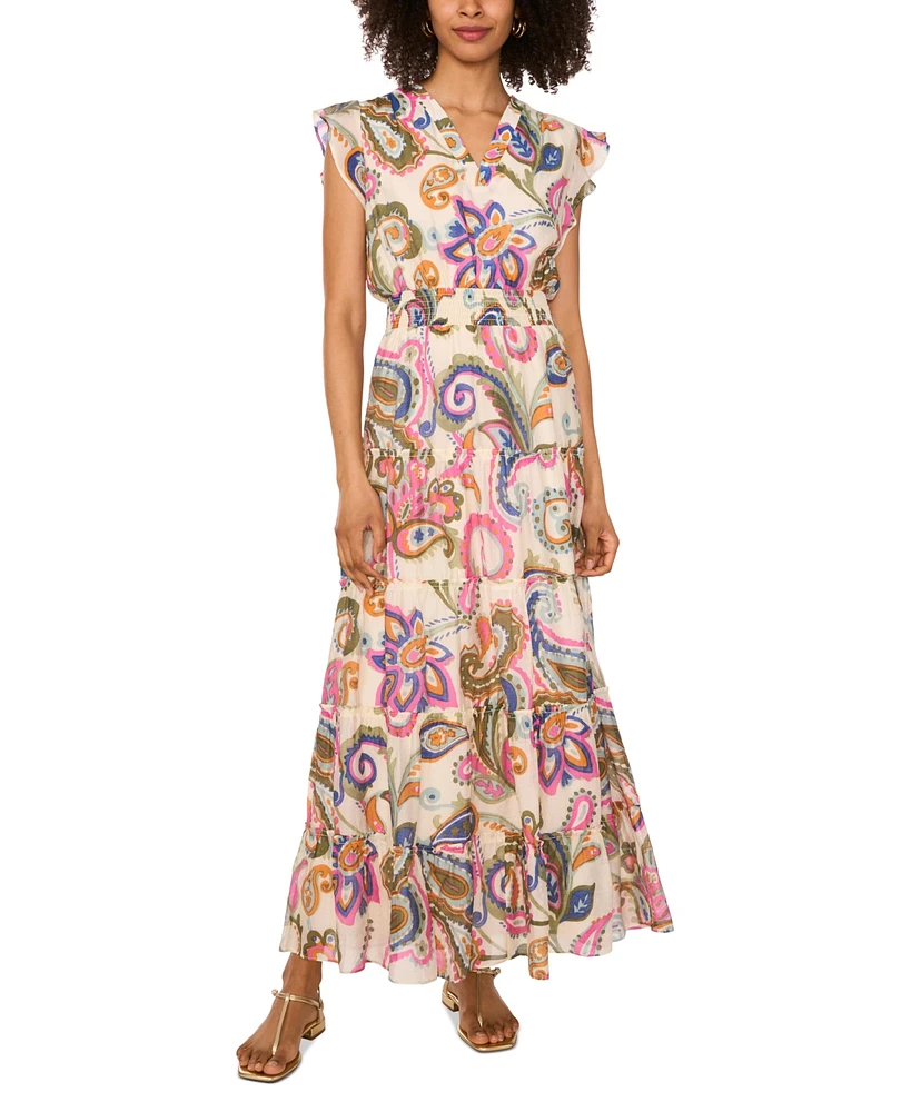 Vince Camuto Women's Paisley-Print Tiered Maxi Dress