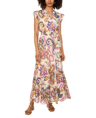 Vince Camuto Women's Paisley-Print Tiered Maxi Dress