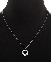 Giani Bernini Cubic Zirconia Cluster Heart Pendant Necklace in Sterling Silver, 18" + 2" extender, Exclusively at Macy's