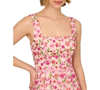 Adrianna Papell Women's Floral-Embroidered Square-Neck Dress