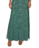 Adrianna Papell Women's Beaded Blouson-Sleeve Gown
