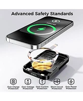 10000mAh Magnetic Power Bank w/ Stand- 3 Cables & Wireless Charging