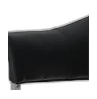 Upholstered Faux Leather Open Back Dining Arm Chair