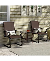Set of 2 Patio Chairs with Quick-drying and Breathable Fabric for Backyard