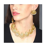 Sohi Women's Gold Plated Designer Stone Jewellery Set