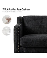 Transitional Ulysses Armchair with Solid Wood