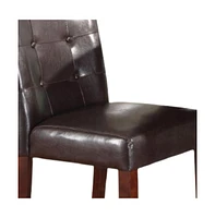 2 Piece Counter Height Bar Chairs with Faux Leather and Wood Frame
