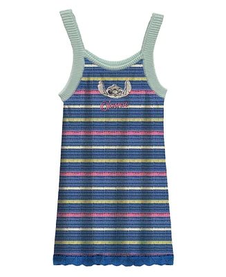 Disney Big Girls Stitch Ohana Striped Crochet Dress