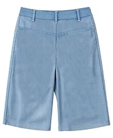 Disney Big Girls Stitch Embroidered long Denim Shorts
