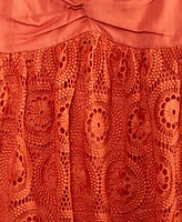 Row A Juniors' Emma Lace Babydoll Mini Dress