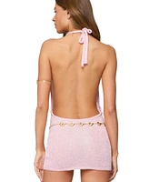 Edikted Women's Cowl Neck Backless Knit Mini Dress