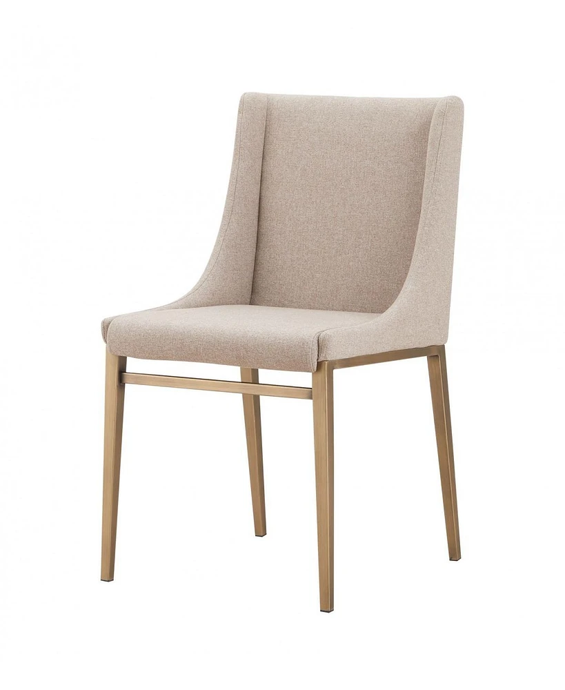 Set of 2 Brass Contemporary Dining Chairs for Modern Kitchen or Dining Room