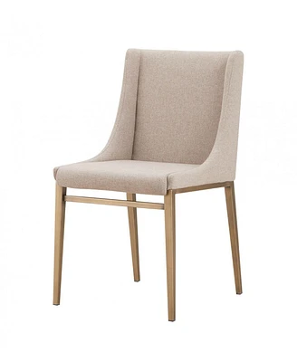 Set of 2 Brass Contemporary Dining Chairs for Modern Kitchen or Dining Room