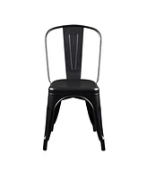 Set of Four Sturdy Steel Side Chairs for Dining or Kitchen