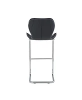 Set of Four Metal Bar Height Chairs with Low Back for Kitchen or