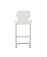 Set of Four Metal Bar Height Chairs with Low Back for Kitchen or