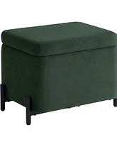 Lifestyle Solutions 24" Velvet Kyoto Small Storage Ottoman