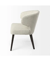 Ivory and Black Wingback Dining Side Chair