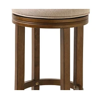 Solid Wood Swivel Backless Counter Height Bar Chair
