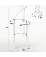 Outsunny 1-3 Step Handrails for Outdoor Steps, Metal Deck Railing,