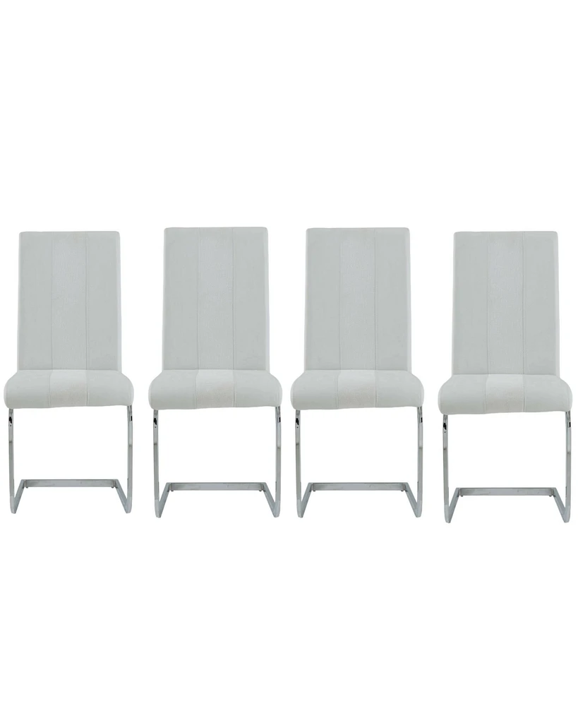 Upholstered Faux Leather Side Dining Chairs Set of 4 for Everyday Dining Comfort