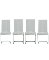 Upholstered Faux Leather Side Dining Chairs Set of 4 for Everyday Dining Comfort