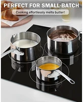 Cooks Standard 18/10 Stainless Steel Butter Warmer Pot Set, 0.15/0.29/0.46/0.68 Qt Multi-Ply Clad Small Sauce Pans, Mini Milk Butter Melting Pot with