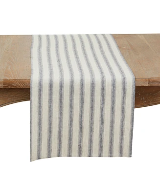 Saro Lifestyle Classic Striped Pure Linen Table Runner, 16" x 72"
