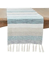 Saro Lifestyle Fringed Stripe Table Runner