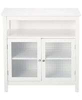 Kings Brand Furniture 2-Door Sideboard Buffet Storage Cabinet for Dining Room, Kitchen Accent Cabinet (White