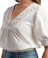 Bcx Juniors' Embroidered Cotton Top