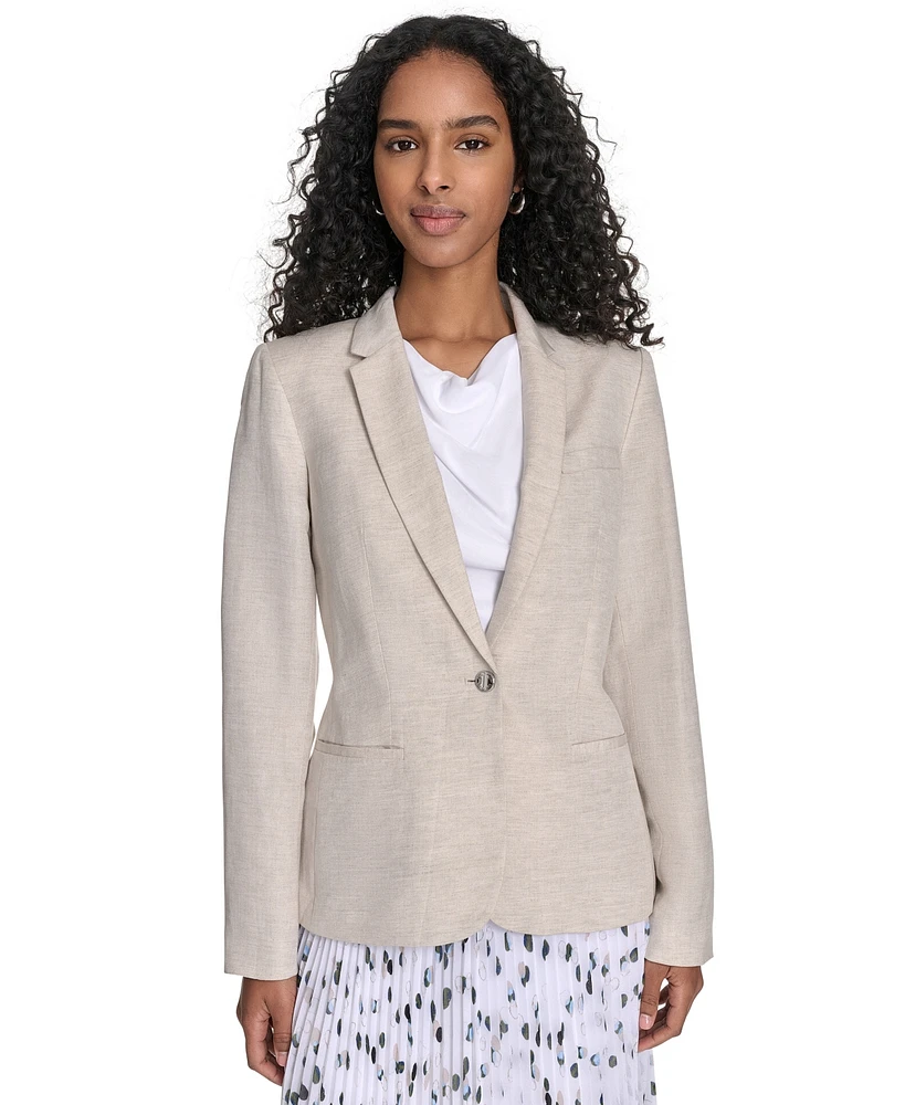 Calvin Klein Petite Linen-Blend Blazer