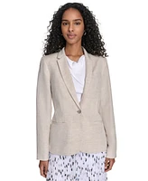 Calvin Klein Petite Linen-Blend Blazer