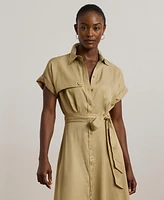 Lauren Ralph Women's Belted Twill Short-Sleeve Shirtdress