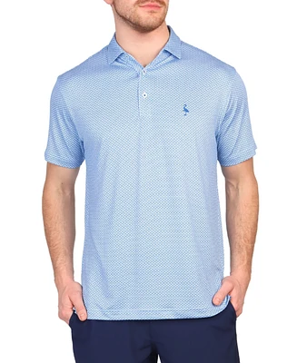 Tailorbyrd Men's Mini Geo Printed Performance Polo